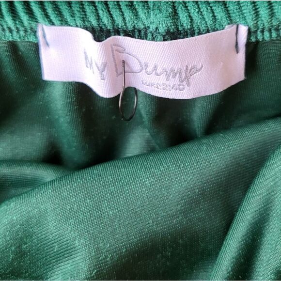 Pinkblush My Bump Forest Green Velvet Off Shoulder Ruched Fitted Maternity Dress - Picture 9 of 10